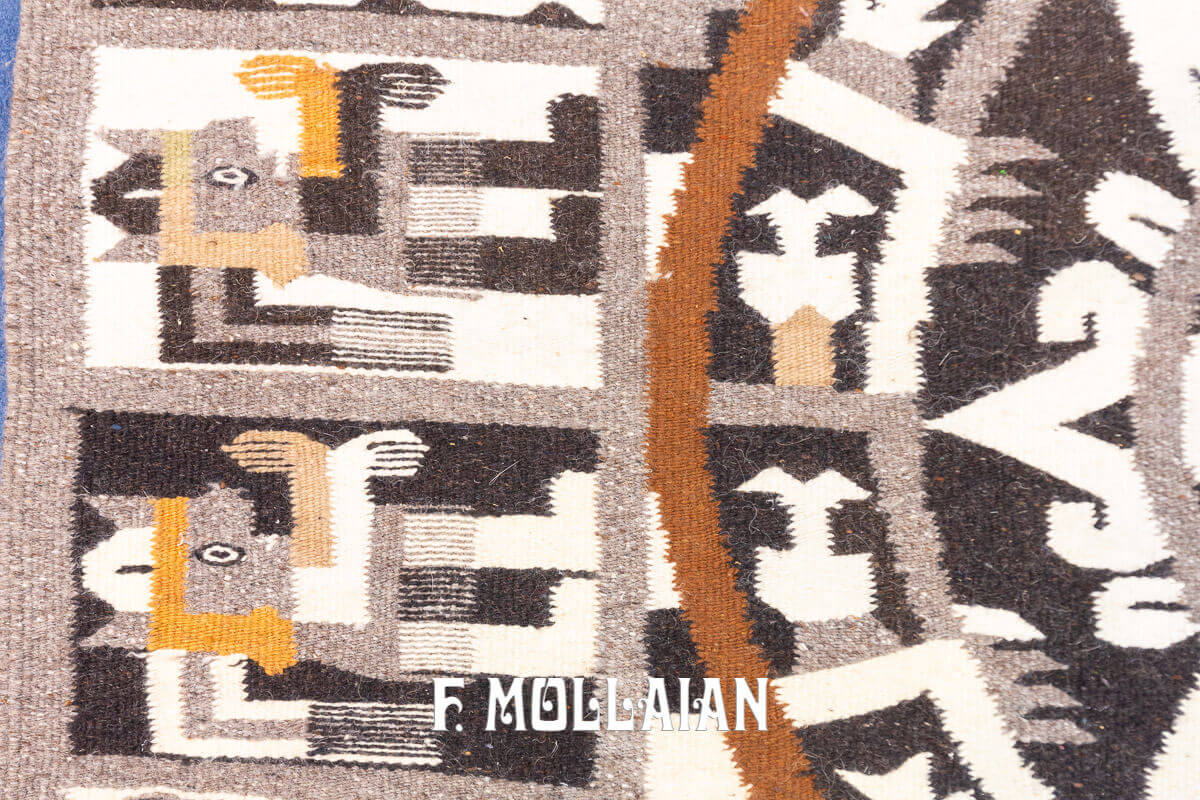 Handmade Kilim with Ancient South American (Maya!) Symbols design  n°:30031397